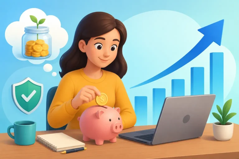 High yield savings account earning interest on deposits