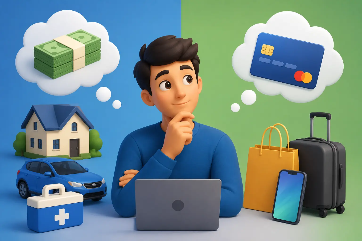 Choosing between a personal loan and a credit card for a large purchase