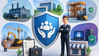 Small business owner reviewing liability insurance cover