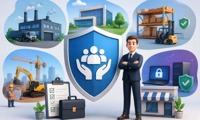 Small business owner reviewing liability insurance cover