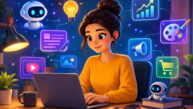 Freelancer using AI tools to earn side income