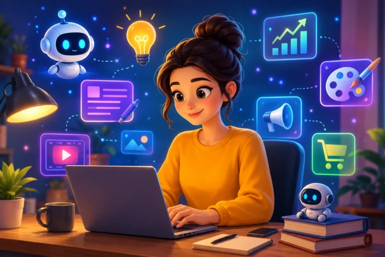 Freelancer using AI tools to earn side income
