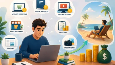 Passive income sources built from capital and digital products
