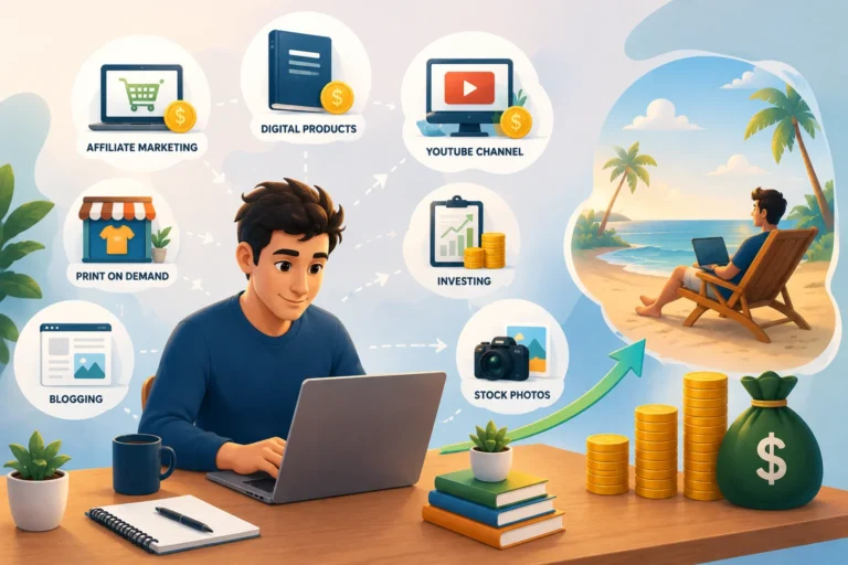 Passive income sources built from capital and digital products