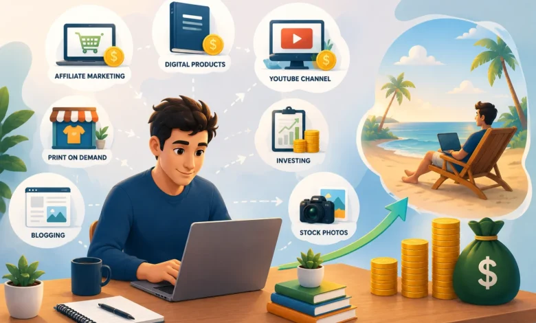 Passive income sources built from capital and digital products